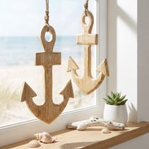 Artikel Anker Deko Hänger Maritim Holz Jute Natur 15x25cm 2St
