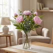 Artikel Pfingstrose Kunstblumen Rosa mit langem Stiel 70cm 3St