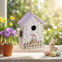 Artikel Frühlingsdeko Deko Vogelhaus Flieder Weiß H11cm 3 St