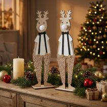 Artikel Rentier Holz Dekofigur Weihnachten zum Stellen 12×6,5cm H45cm 2St