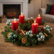 Artikel Weihnachtskugeln am Draht aus Glas Grün Grau Ø40mm 32 St