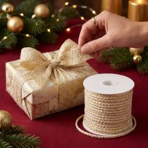 Artikel Kordel Baumwolle Gold und Creme Baumwollband 7mm 15m