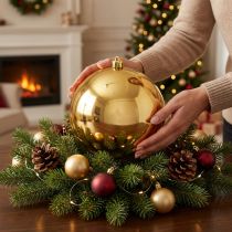 Artikel Weihnachtskugel mittel Gold 20cm Plastik