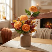 Artikel Künstliche Blume Chrysantheme Orange Ø7cm 18cm 4St