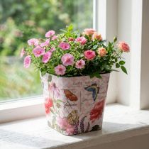 Artikel Übertopf Blumenmuster Ø13×H11,5cm Kunststoff Blumentopf