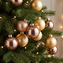 Artikel Weihnachtskugeln Gold und Rosé Echtglas Ø60mm 24 St