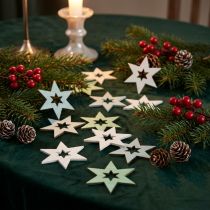 Artikel Holzsterne Deko Streudeko Weihnachten Grün H4cm 72 St