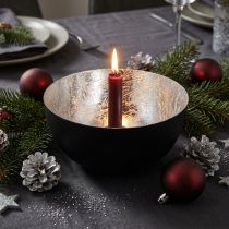 Artikel Kerzenhalter Schwarz Silber Stabkerzenhalter Ø13cm H6,5cm