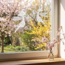 Artikel Deko Fee Fensterdeko Frühling Metall Weiß Elfe 15×10cm 2 St