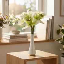 Artikel Künstliche Orchideen Kunstblumen in Vase Weiß/Grün 28cm
