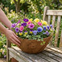 Artikel Blumenschale rund, Naturfaser Schale, Kokos Pflanzschale rund 25cm