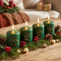 Artikel Weihnachtskerzen Grün 4er Set Ø5cm H6cm Advent Deko
