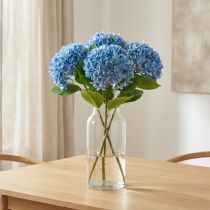 Artikel Kunstblumen Deko Hortensie künstlich Blau 69cm