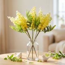 Artikel Kunstpflanze Silber-Akazie Mimose Gelb blühend 53cm 3 St