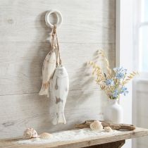 Artikel Fische aus Mangoholz zum Hängen Shabby Chic 19,5/15,5/10cm