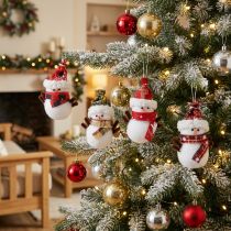 Artikel Christbaumschmuck Schneemann mit Mütze H9cm 4St