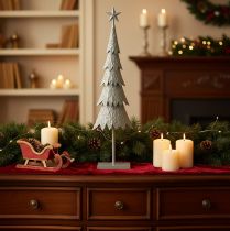 Artikel Deko-Tannenbaum auf Standfuß mit Stern festliche Tischdeko 74cm