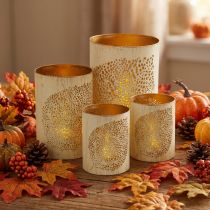 Artikel Herbst Windlicht Metall Deko H20,5/15,5/10,5cm 3er-Set