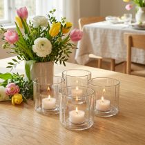 Artikel Kerzenhalter Glas Windlicht Klar Ø9,5cm H9cm 6St