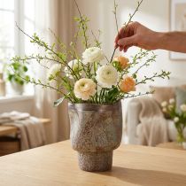 Artikel Deko Vase Keramik Übertopf Metallic Braun Graublau 16,5×20,5cm
