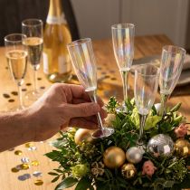 Artikel Silvester Deko Sektglas-Stecker Silber 7,5cm L27cm 12St