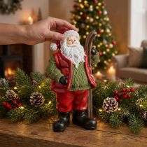 Artikel Weihnachtsmann Deko Figur mit Ski Bemalt 14×10,5×24,5cm