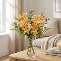 Artikel Künstlicher Orchideen Zweig 8 Blüten Orange L38cm 2St