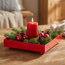 Artikel Deko Tablett quadratisch Rot Metalltablett 15×15cm 2St
