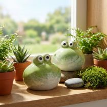 Artikel Deko Frosch Tierfigur aus Keramik für Wohnzimmer Deko und Schreibtischgestaltung 10cm 2St