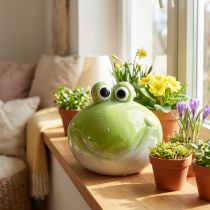Artikel Frosch Dekofigur süße Keramik Figur für Wohnzimmer Tischdeko 18cm