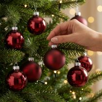 Artikel Weihnachtskugel Glas Ø6cm Bordeaux 24 St