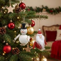 Artikel Christbaumschmuck Holz Weihnachtsmann und Schneemann 11cm 2er-Set