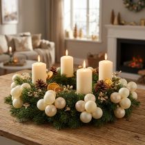 Artikel Mini Weihnachtskugeln Creme Mix Matt/Glanz Ø40mm 32 St