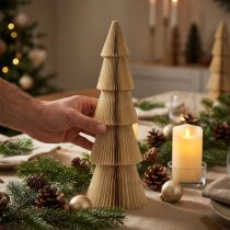 Artikel Papier Weihnachtsbaum Tannenbaum Klein Creme Gold H30cm