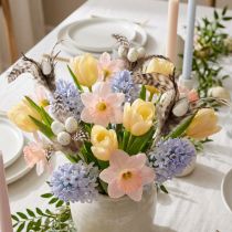 Artikel Federzweig Deko Stecker mit Naturfedern Osterdeko für elegante Arrangements 37cm 12St