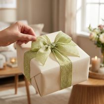 Artikel Dekoband mit Glitter Breites Band für Geschenkverpackungen 55mm 15m
