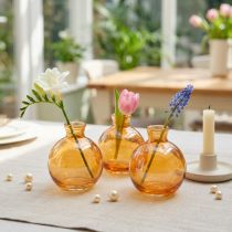 Artikel Glasvasen Bauchig Mini Dekovasen Orange Ø7,5cm H9cm 6 St