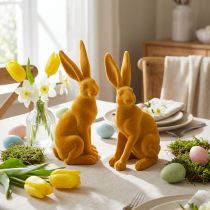 Artikel Osterhase Deko Hase Figur Ostern Gelb Curry H12,5cm 2 St