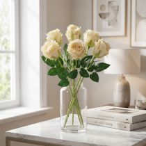 Artikel Kunstblumen Rose Creme Ø6cm L50cm 6St