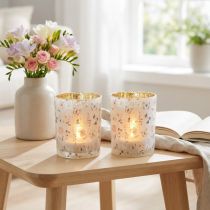 Artikel Windlicht Glasdekoration Schmetterlingsmotiv für gemütliche Wohnmomente 12,5cm 2St