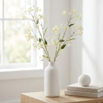 Artikel Dekorativer Apfelblütenzweig als Kunstblume für helle Wohnraumakzente creme 108cm 2St