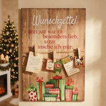 Artikel Dekoschild Wunschzettel mit Klammern Schild zum Aufhängen 27×40cm