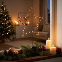 Artikel LED Stern mit Batteriefach auf Standfuß für Fensterbank und Tisch 46cm