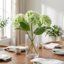 Artikel Hortensie künstlich Grün, Weiß 68cm