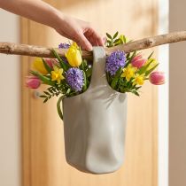 Artikel Deko Vase Keramik Tasche Shopper Grau 19×4,5×33cm