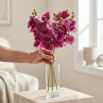 Artikel Künstliche Orchideen Lila Kunstblumen wie echt 56cm 3 St