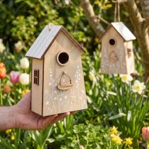 Artikel Deko zum Hängen Vogelhäuschen Weiß Natur 14,5cm 2 St