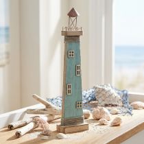 Artikel Leuchtturm Antik Optik Maritime Tischdeko Holz Blau 40,5cm