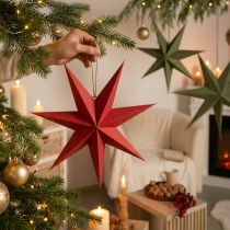 Artikel Weihnachtsstern aus Papier mit Jute für stimmungsvolle Dekoration