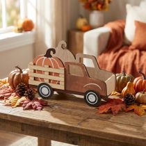Artikel Tischdeko Herbst Kürbis Deko Lieferwagen Holz 20×7,5×12,5cm